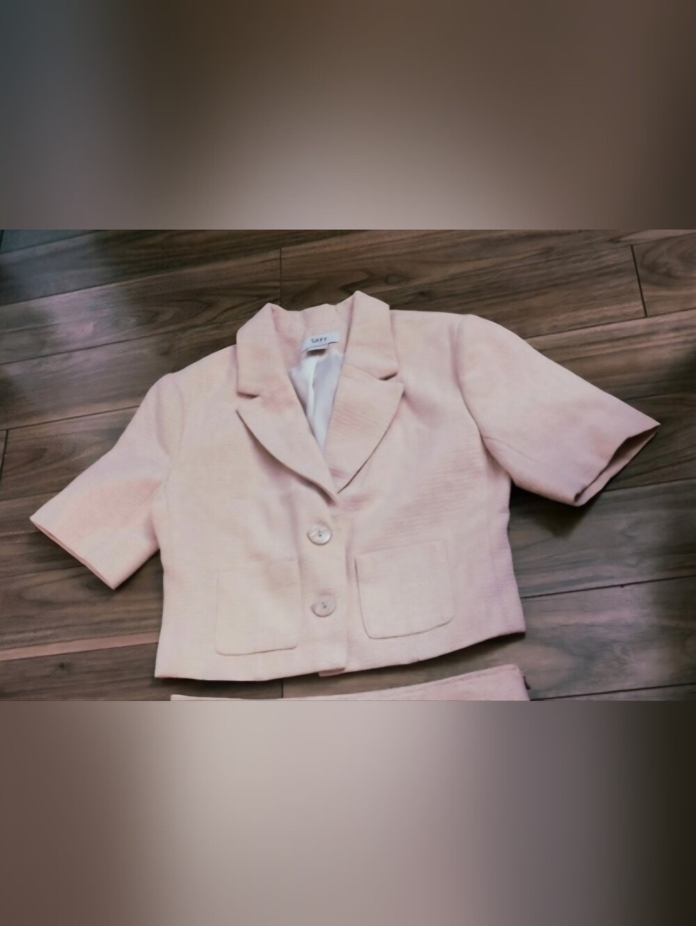 🔥 Sophisticated Crop Pink Blazer Short sleeves Suit Jacket